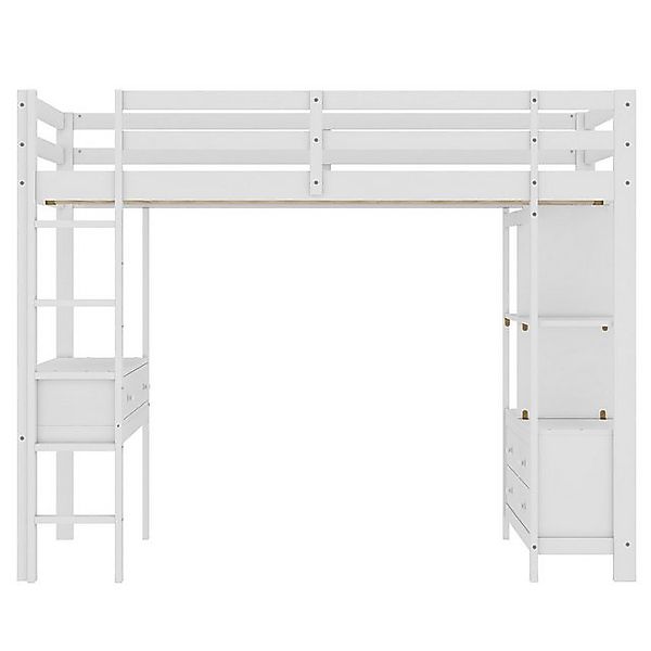 Gotagee Hochbett 90x200cm Kinderhochbett mit Schubladen und Unterbettschrei günstig online kaufen
