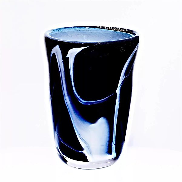 Vase schwarz weiß "Pavel" (18cm), innen weiß günstig online kaufen