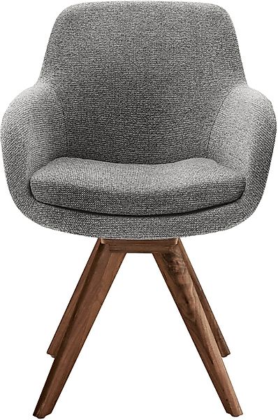 Musterring Esszimmerstuhl "Tavia", (Set), Chenille, Stativgestell Wildnussb günstig online kaufen