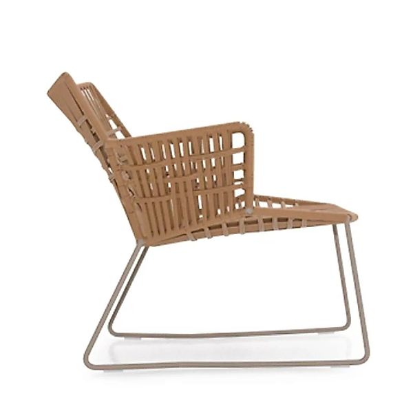 Moroso - Tropicalia Sessel mit Armlehnen - hellbraun/Sitzfläche Kunstleder/ günstig online kaufen