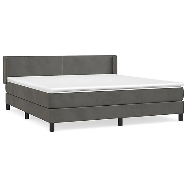 vidaXL Boxspringbett mit Matratze Dunkelgrau 160x200 cm Samt1397470 günstig online kaufen