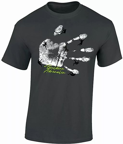 Baddery Print-Shirt Kletter Shirt : "Bouldern Adrenalin" - T-Shirt Kletter günstig online kaufen