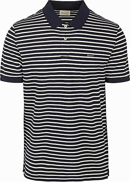 Gant Poloshirt Pique Marineblau gestreift - Größe L günstig online kaufen