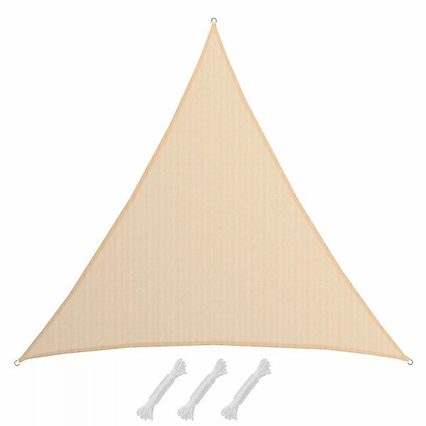 AMANKA HDPE Sonnensegel Wasserdurchlässig - 8 x 8 x 8 m Dreieckig Beige günstig online kaufen