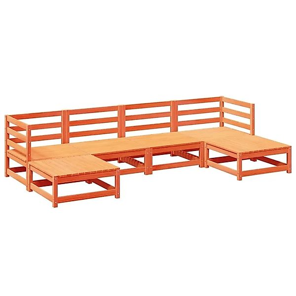 vidaXL 6-Tlg Garten-Sofagarnitur Wachsbraun Massivholz Kiefer 3299564 günstig online kaufen