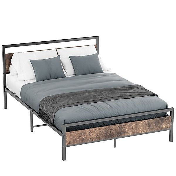 REDOM Metallbett Jugendbett mit Lattenrost (mit Holz Kopfteil,Bettgestell a günstig online kaufen