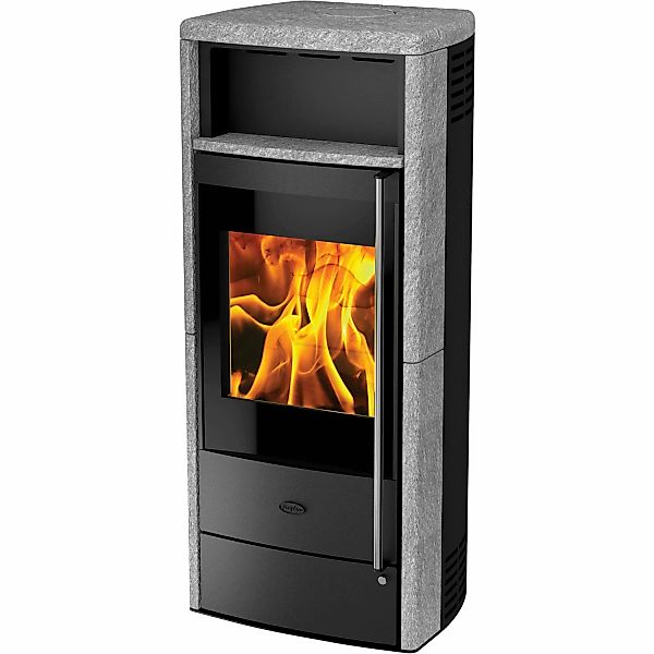 Fireplace Teramo Kaminofen Speckstein Schwarz 6 kW mit Automatik günstig online kaufen