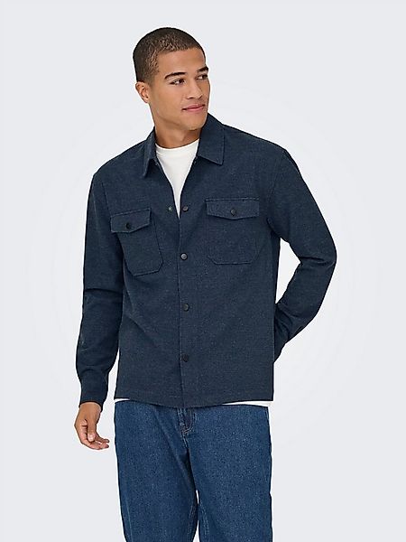 ONLY & SONS Langarmhemd ONSMARK BRUSHED 0353 OVERSHIRT Materialmix, regular günstig online kaufen