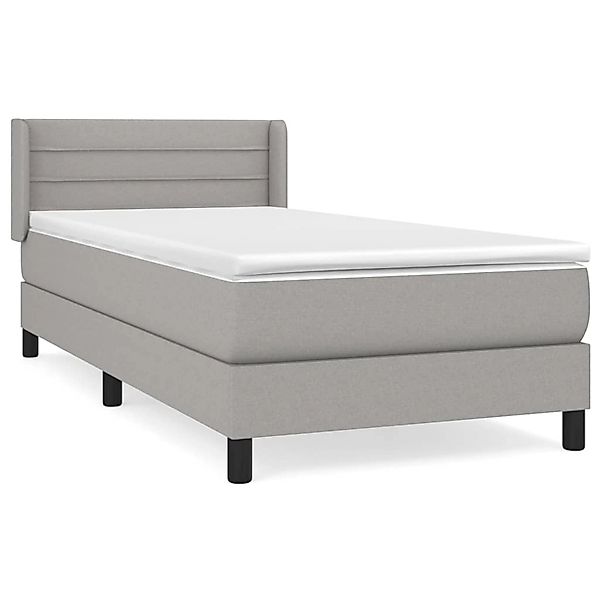 vidaXL Boxspringbett mit Matratze Hellgrau 90x190 cm Stoff 3129753 günstig online kaufen