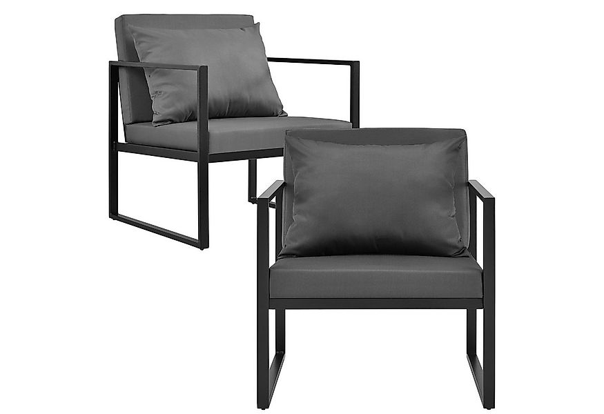 casa.pro Gartenlounge-Set, »Lerum« Gartenstuhl 2er Set Sessel mit Kissen sc günstig online kaufen