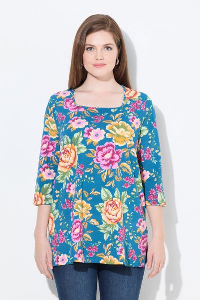 Ulla Popken T-Shirt Shirt Blüten Classic günstig online kaufen