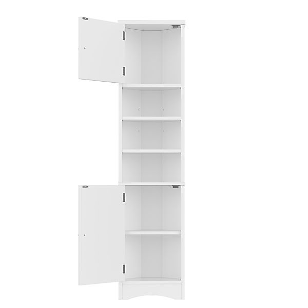 Badezimmerschrank Weißer Dreieckiger mit verstellbaren Böden Doppeltüren 37 günstig online kaufen