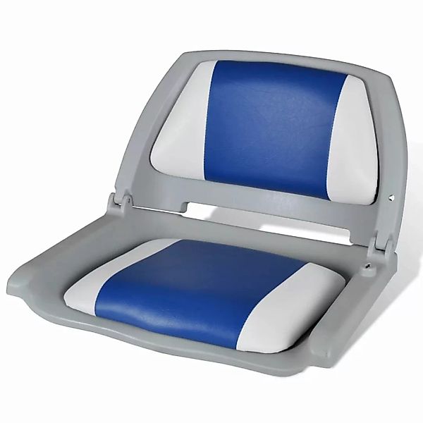 Bootssitz Bootsstuhl Steuerstuhl Anglerstuhl Klappbar Blau-weiß günstig online kaufen