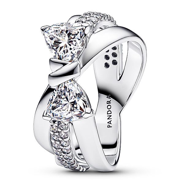 Pandora Silberring Funkelnde Schleife Überkreuzt Silber günstig online kaufen