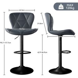 HawthyHome Barhocker Barstuhl, Höhenverstellbar mit Rückenlehne, günstig online kaufen