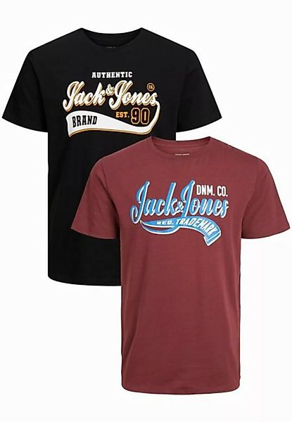 Jack & Jones T-Shirt 2-er Set Logo T-Shirt Kurzarm Basic Shirt JJELOGO (2-t günstig online kaufen