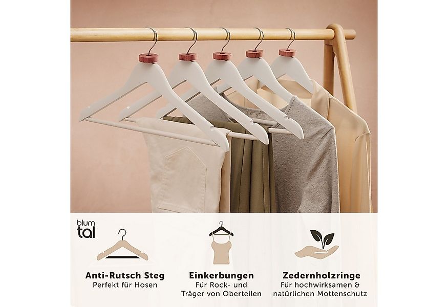 Blumtal Kleiderbügel Kleiderbügel Holz mit 360° drehbarem Metallhaken, (50- günstig online kaufen