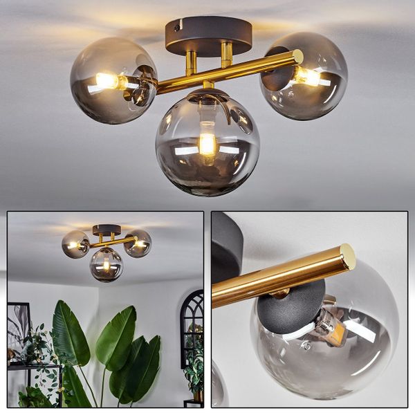 hofstein Deckenleuchte Deckenlampe aus Metall/Glas in günstig online kaufen