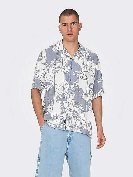 ONLY & SONS Kurzarmhemd Resort Kragen lockerer Schnitt Kurzarm ONSDEN LIFE günstig online kaufen