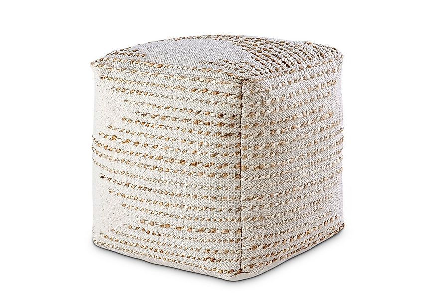 Amagohome Sitzhocker Sitzhocker Jute 45x45x45cm Sitzpouf quadratisch Deko H günstig online kaufen