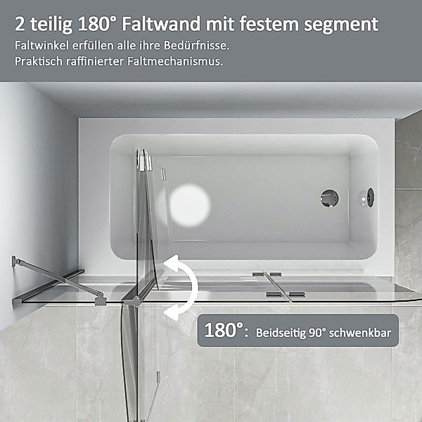 Boromal Badewannenaufsatz 3 teilig Faltwand Duschwand für Badewanne faltbar günstig online kaufen