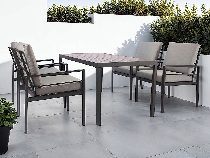 KONIFERA Garten-Essgruppe ""New Jersey"" Set, 4 Sessel, Tisch 80x160x71 cm, günstig online kaufen