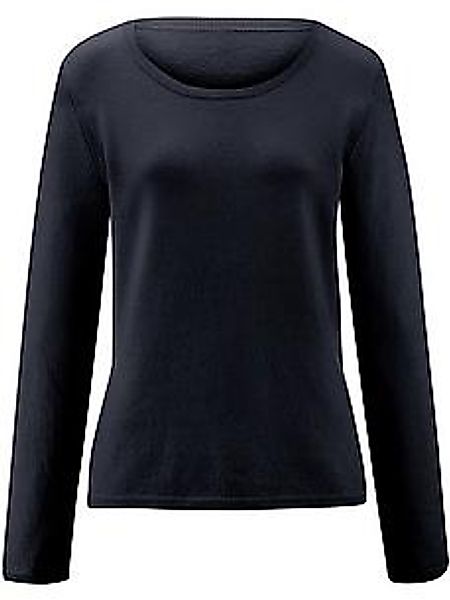 Rundhals-Pullover aus 100% Premium-Kaschmir Peter Hahn blau günstig online kaufen
