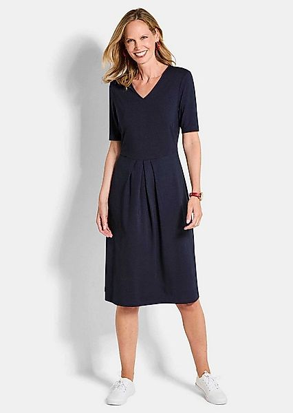 GOLDNER Jerseykleid Kurzgröße: Viskosekleid mit Kellerfalten Midikleid mit günstig online kaufen
