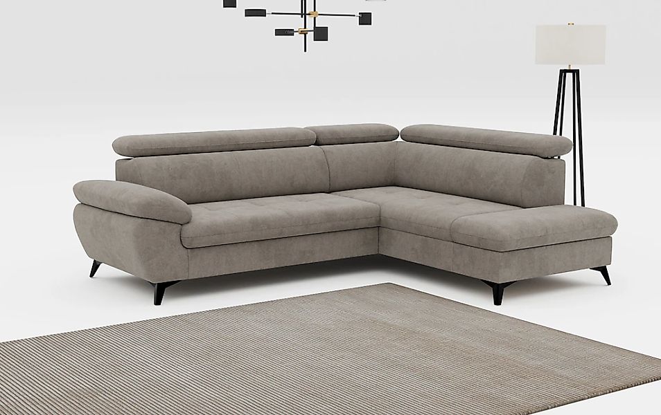 COTTA Ecksofa "Hudson L-Form, B: 256 cm" mit Kopfteilverstellung, optional günstig online kaufen