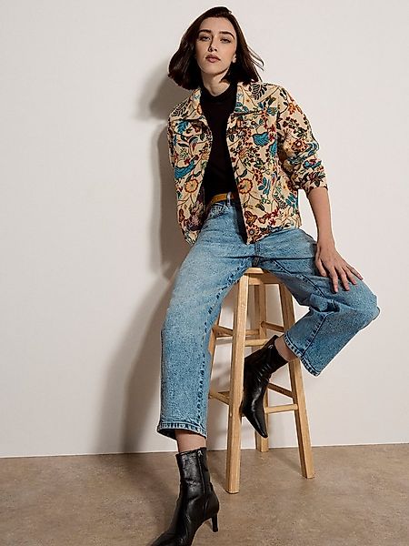 Apricot Kurzjacke Blumen-Tapisserie-Jacke Gemustert günstig online kaufen