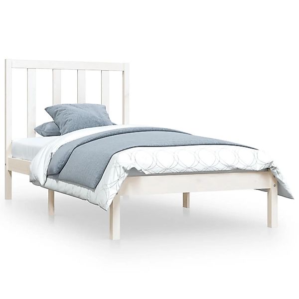 vidaXL Bett Massivholzbett Weiß Kiefer 75x190 günstig online kaufen