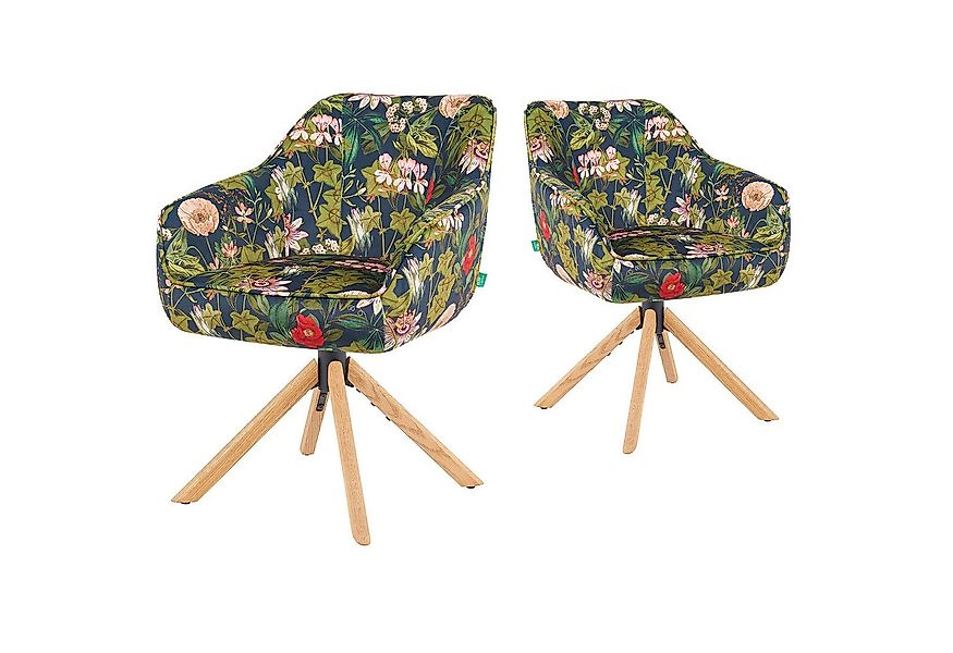 DUBI Möbel Polsterstuhl Mika-Luis, Federkern, Eiche geölt, 360° drehbar, Rü günstig online kaufen