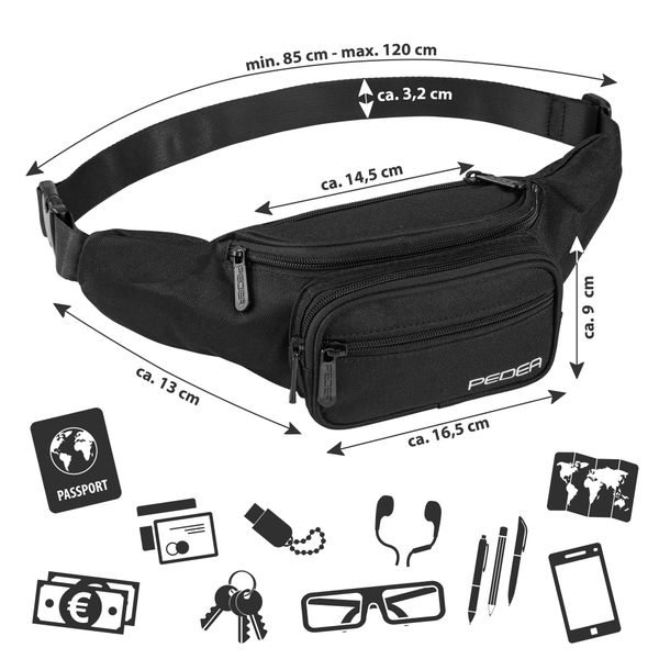 PEDEA Bauchtasche TREND (Größe M, schwarz), günstig online kaufen