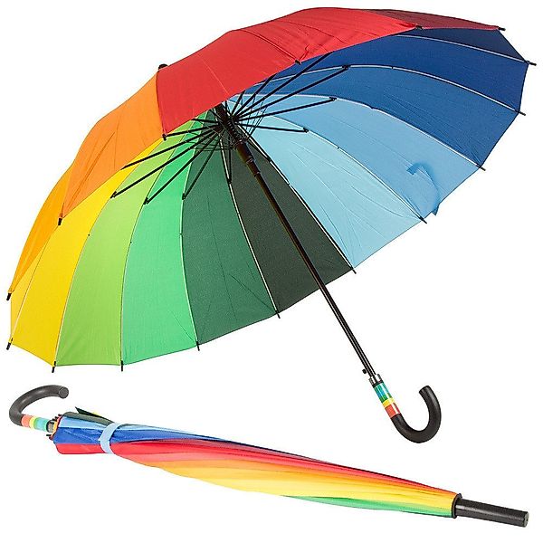 VERK GROUP Stockregenschirm XXL Regenschirm Regenbogen günstig online kaufen