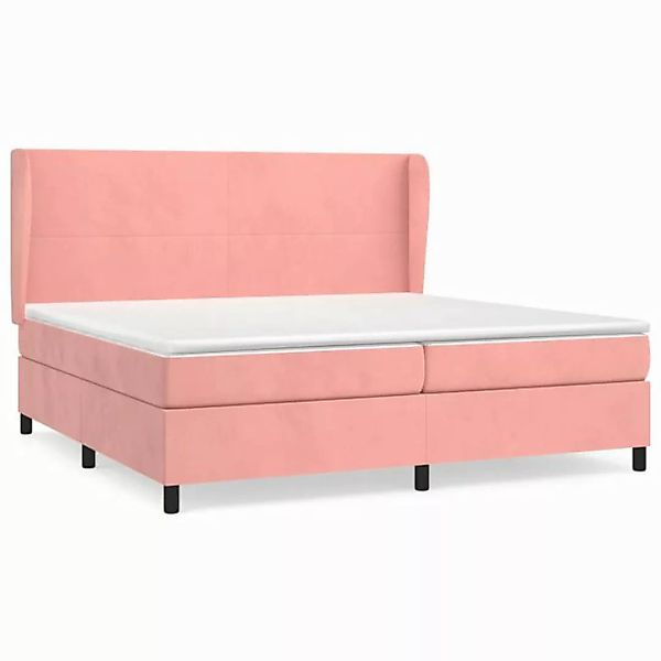 vidaXL Boxspringbett Boxspringbett mit Matratze Rosa 200x200 cm Samt Bett B günstig online kaufen