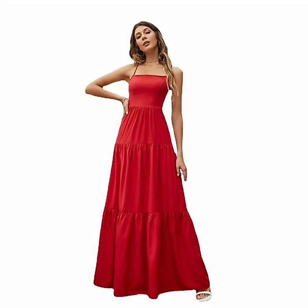 RUZU UG Dirndl Sexy Kleid mit V-Ausschnitt, rückenfreies Strapskleid (1-tlg günstig online kaufen