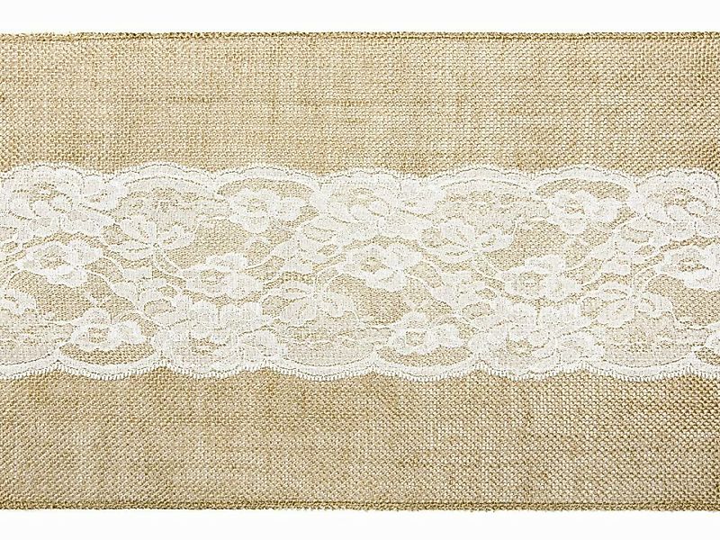partydeco Tischläufer, Tischläufer Jute mit mittiger günstig online kaufen