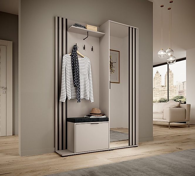 MOEBLO Kompaktgarderobe JOHN (Dielenschrank Wandschrank Regal Diele & Flur günstig online kaufen