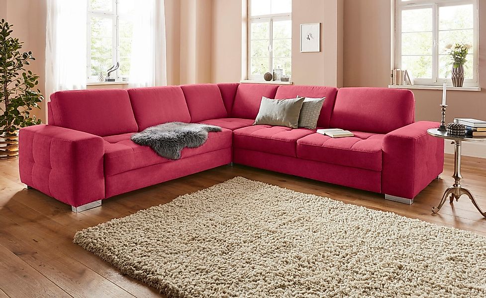 sit&more Ecksofa "Santorini L-Form" mit Federkern und Sitztiefenverstellung günstig online kaufen