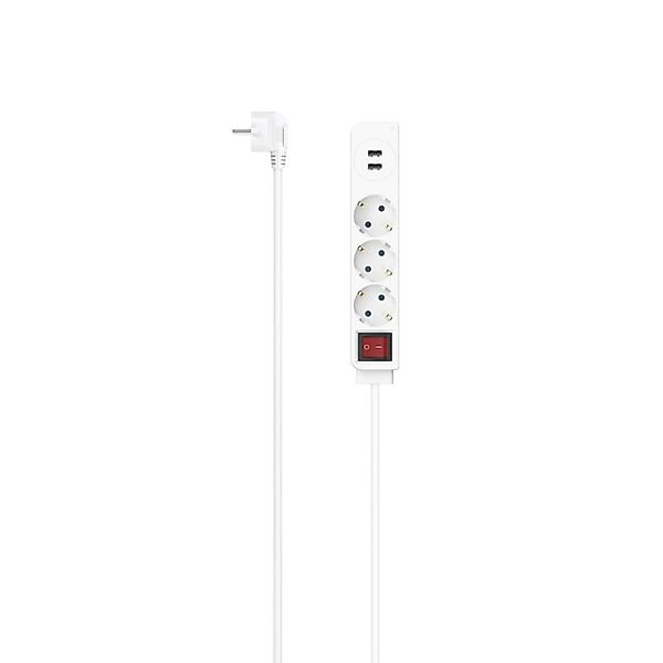 Hama Steckdosenleiste 3-fach USB-A 17W Schalter 1,4 m Weiß günstig online kaufen
