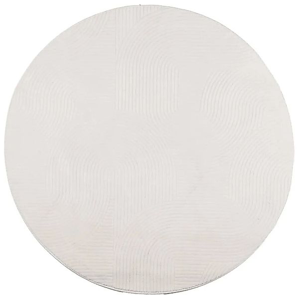 vidaXL Teppich IZA Kurzflor Skandinavischer Look Creme Ø 80 cm 375445 günstig online kaufen