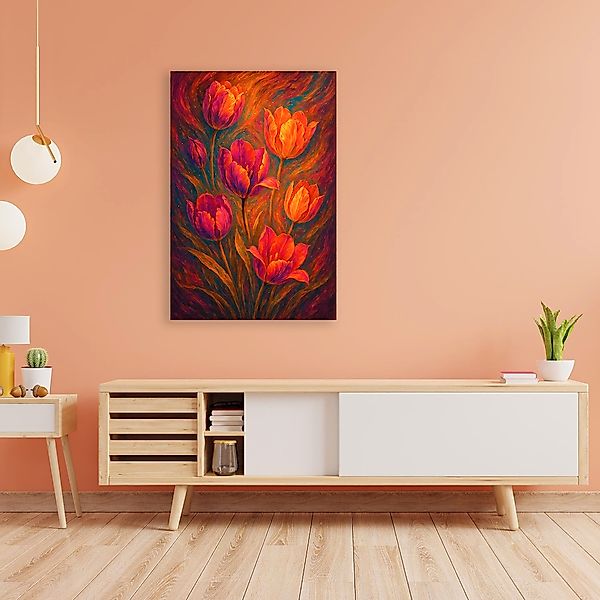 queence Acrylglasbild "Tulpenfeuer" Blumen  Blumenbilder  Blumenwiese  Blät günstig online kaufen