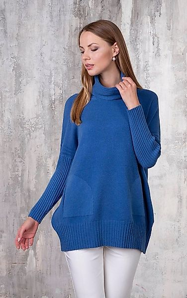 Passioni Rollkragenpullover Lang mit Vordertaschen günstig online kaufen