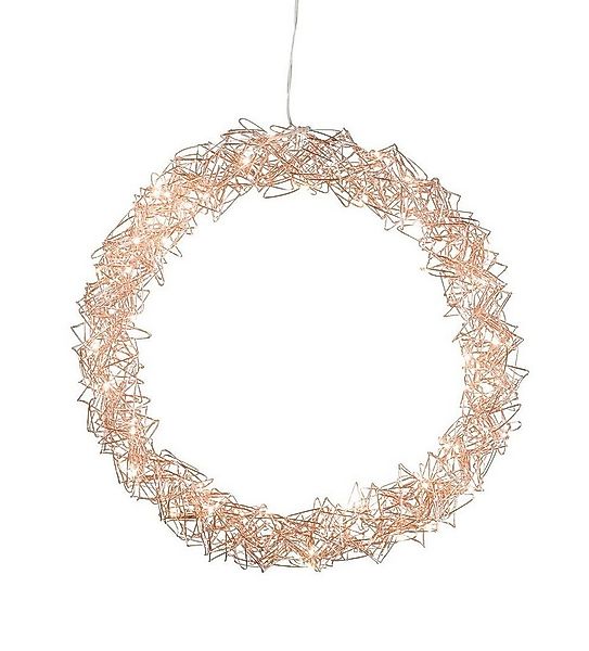 Spetebo Dekokranz LED Metallkranz zum Hängen Ø 30 cm - rosé gold, Deko Kran günstig online kaufen