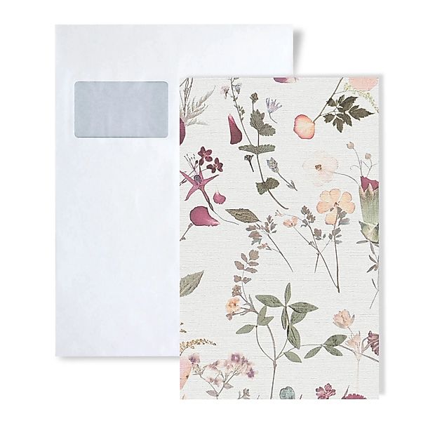 PROFHOME 1 MUSTERSTÜCK S-397461-GU DIN A4 MUSTER der Floralen Tapete günstig online kaufen