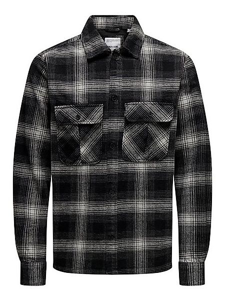 ONLY & SONS Langarmhemd gewebt Regular Fit Hemdkragen Knopfleiste ONSCEDRIC günstig online kaufen