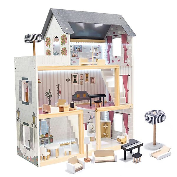 Ikonka Puppenhaus Großes XXXL Puppenhaus 78cm günstig online kaufen