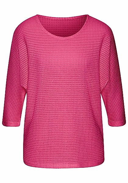 Vivance 3/4-Arm-Shirt "aus bügelfreiem Waffelstrick" aus bügelfreier Strick günstig online kaufen