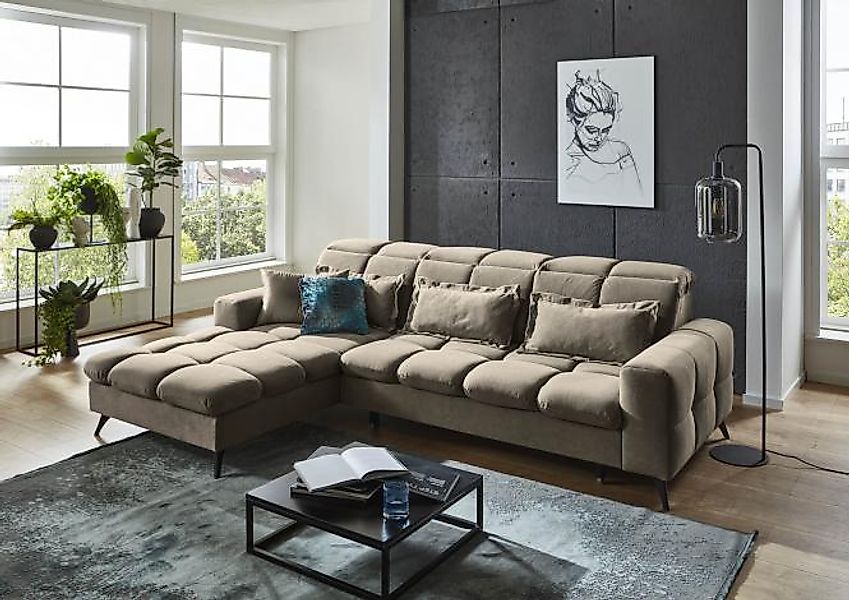 Ecksofa inkl. elektr. XL-Sitztiefenverstellung Ottomane Rechts Curio 11 günstig online kaufen