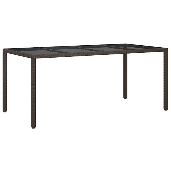 vidaXL Gartentisch Braun 190x90x75 cm Gehärtetes Glas und Poly Rattan 31671 günstig online kaufen
